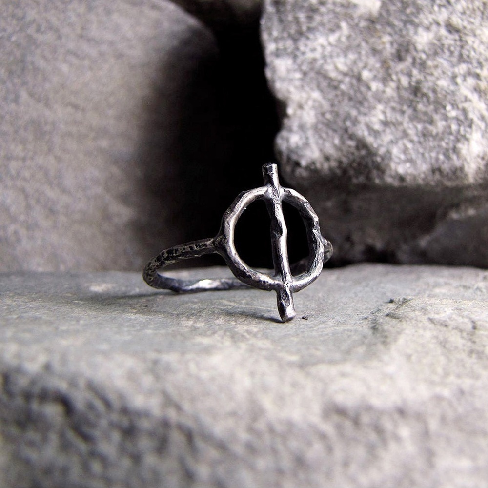 Alchemy SALT Symbol Handmade Artisan Solid Sterling Silver Alchemist Ring